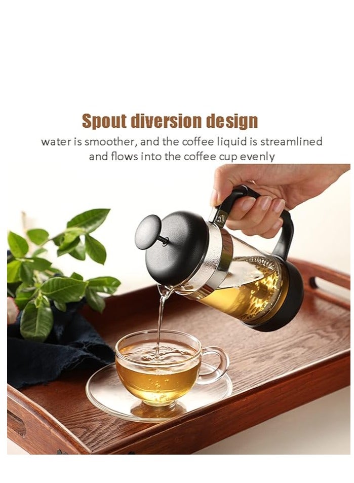 زيروهيرو هيرو بيتش فرنش بريس لصنع القهوة، 350 مل، أسود – زجاج بوروسيليكات، فلتر ستانلس ستيل ووعاء متعدد الاستخدامات - Image 5