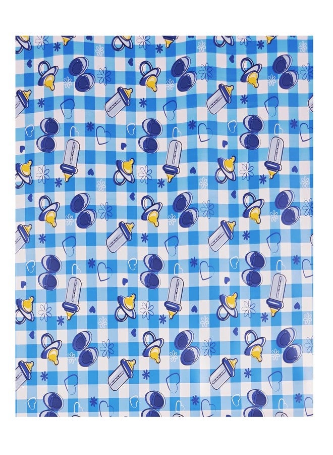 Ecosoft Pookie® Plastic Sheet | Rubber Sheet for Babies | Bed Wetting Protector | 0-12 Months | 90 x 90 cm (Big Jungle Blue & Bottle Blue) - Image 5