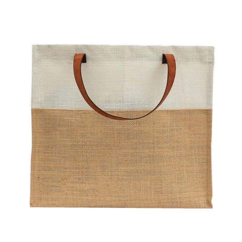 JUTEKA Stylish, Baby Pink,Durable, Multipurpose Hand Bag for Lunch, Shopping, Eco Friendly Jute Bag with Leather Handles…… - Image 3