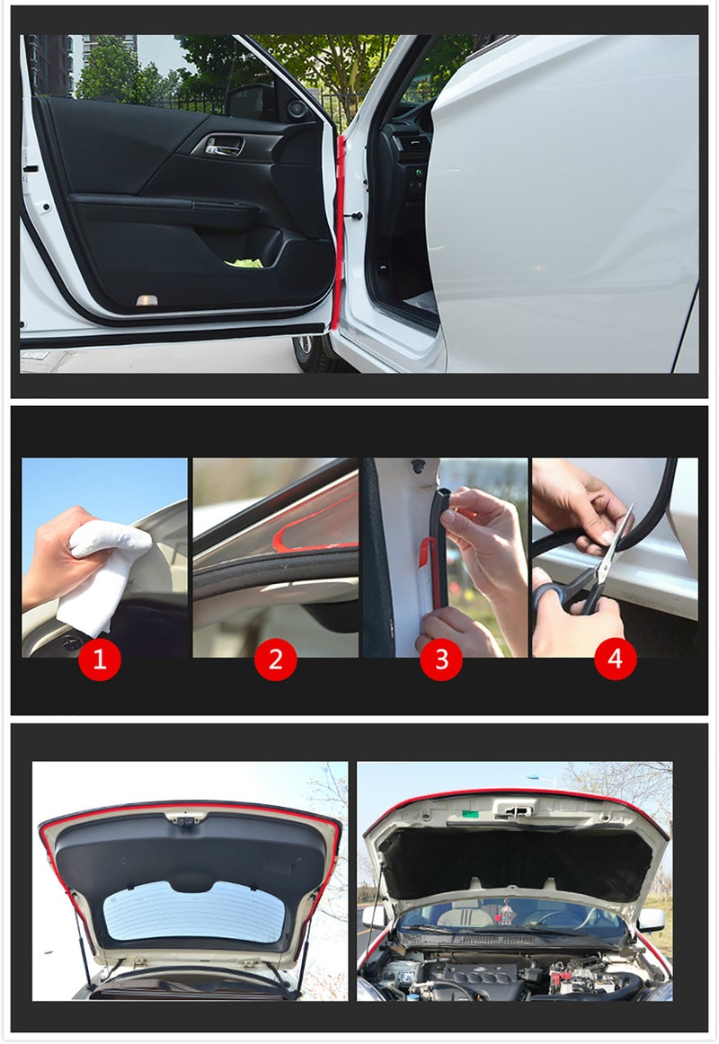 5Meters Big D Small D Z Shape P Type Car Door Seal Strip Auto Rubber Seal Strips Waterproof Trim Sound Insulation Weatherstrip Big D Small D Z P Type - Image 3