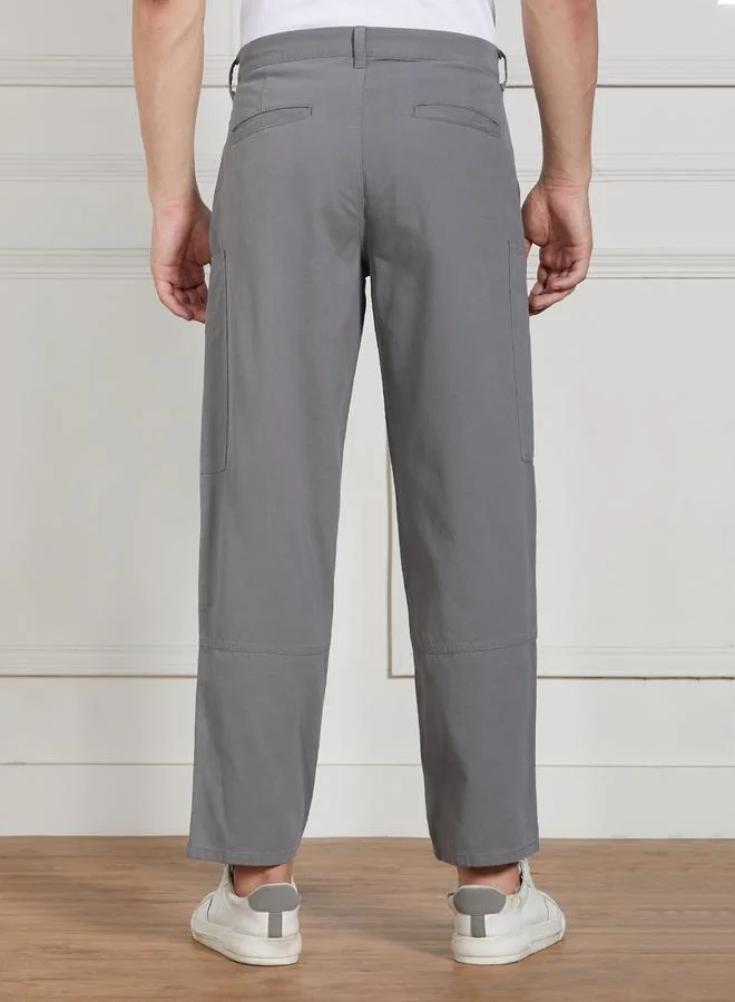 Dennis Lingo Men’s Relaxed Fit Grey Cargo Trousers – Comfortable and Practical