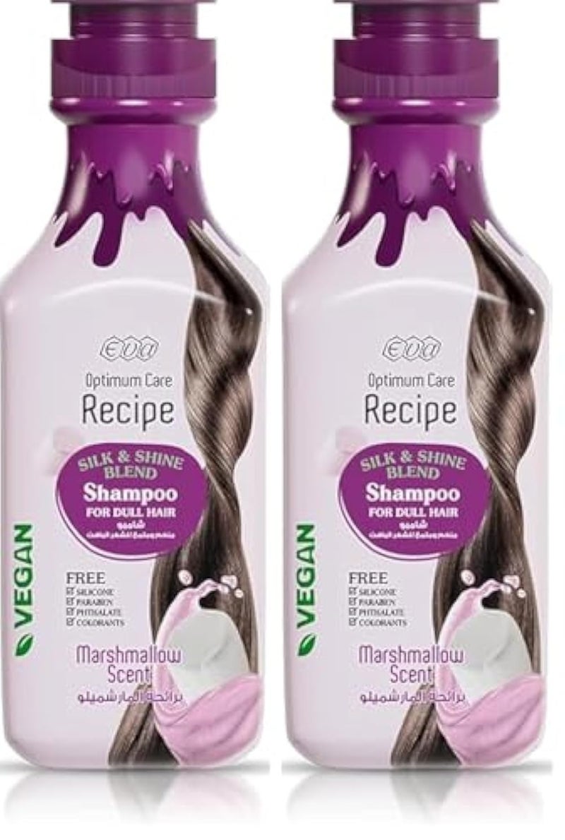 Eva Optimum Care Recipe Silk & Shine Blend Shampoo Marshmallow Scent 350 Ml (Pack of 2) - Image 1