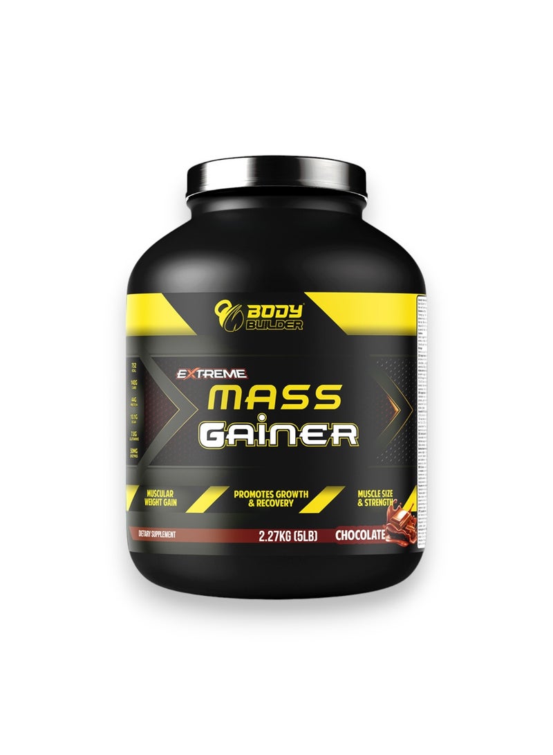 Body Builder Extreme Mass Gainer Muscular Weight Gain Chocolate Flavour 5Lb