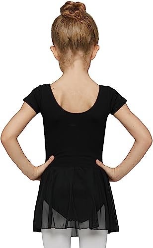 MdnMd Toddler Girls Dance Ballet Leotard with Tutu Skirt Outfit Dress (Black, Age 4-6 / 4t,5t) - Image 2