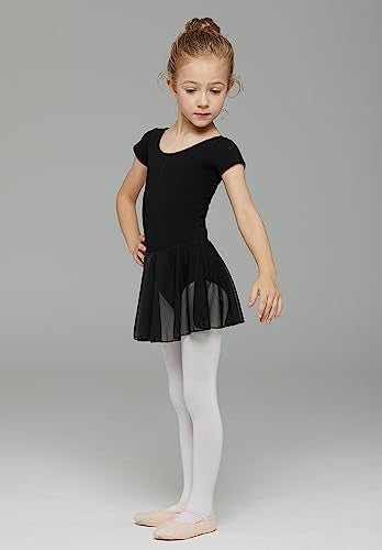 MdnMd Toddler Girls Dance Ballet Leotard with Tutu Skirt Outfit Dress (Black, Age 4-6 / 4t,5t) - Image 5