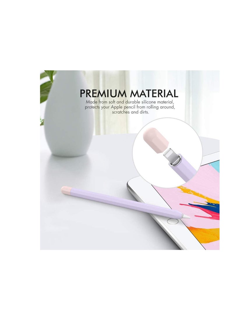 سيوسي جراب من السيليكون وغطاء غلاف مضاف طقم ربط محول كابل متوافق مع Apple Pencil الجيل الأول - Image 2