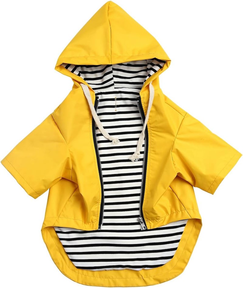 Morezi Dog Raincoat rain Jacket Raincoat Dogs Waterproof Small Medium Breeds Zip Closure Storage Pocket Harness Hole Yellow XS - Image 1