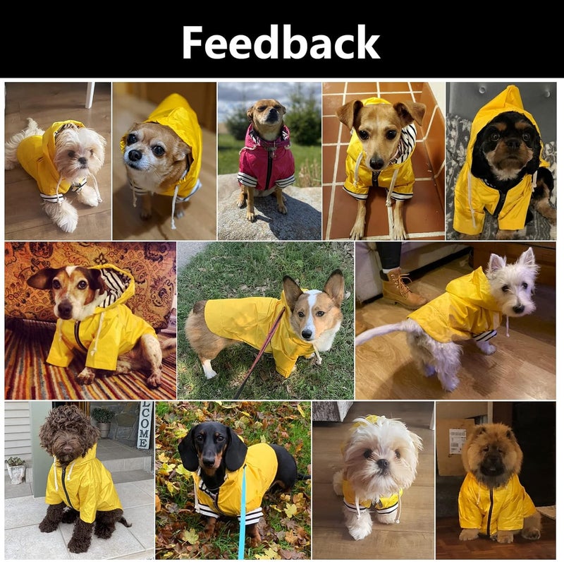 Morezi Dog Raincoat rain Jacket Raincoat Dogs Waterproof Small Medium Breeds Zip Closure Storage Pocket Harness Hole Yellow XS - Image 5