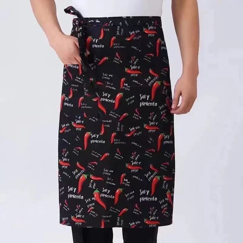 مئزر شيف نصف مطبخ شيف نصف ملابس عمل قصيرة للرجال مطعم أبيض مئزر - Image 5