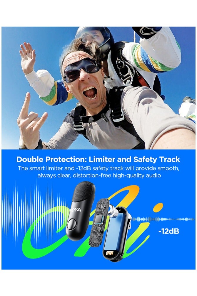 BOYA BOYA Magic-02 AI-Powered Transformable Wireless Microphone Noise Cancelling Mic Lavalier Lapel Mini Microphone for Vlogging iPhone Android PC DSLR Camera - Image 5