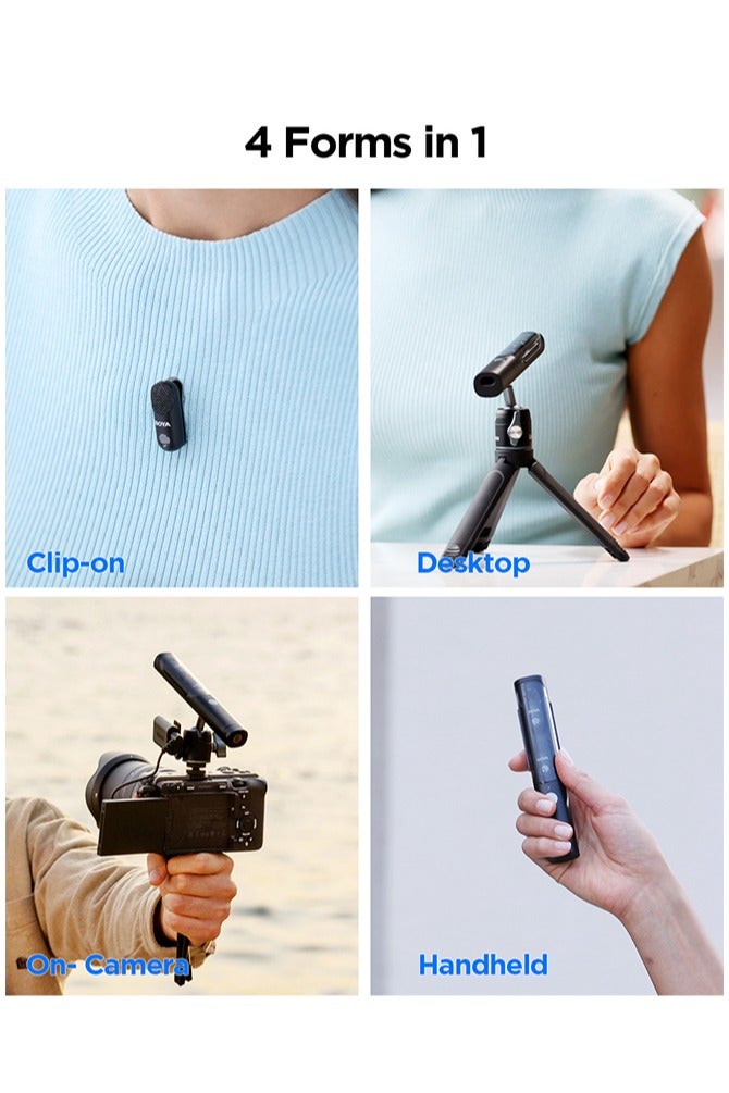 BOYA BOYA Magic-02 AI-Powered Transformable Wireless Microphone Noise Cancelling Mic Lavalier Lapel Mini Microphone for Vlogging iPhone Android PC DSLR Camera - Image 3