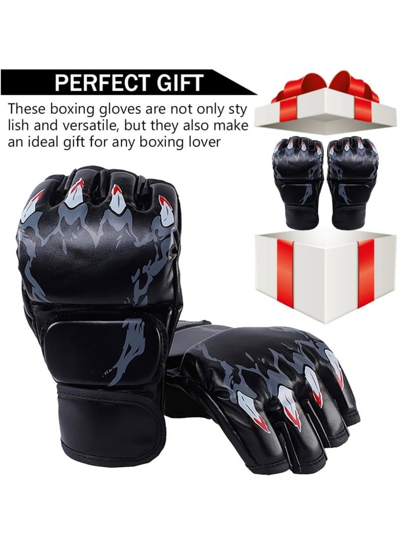 KIIUMI Kickboxing Sparring Gloves MMA Gloves for Men Women Half Finger Boxing Gloves Fighting Gloves Boxing Gloves for Punching Bag Training UFC Gloves  - Image 5