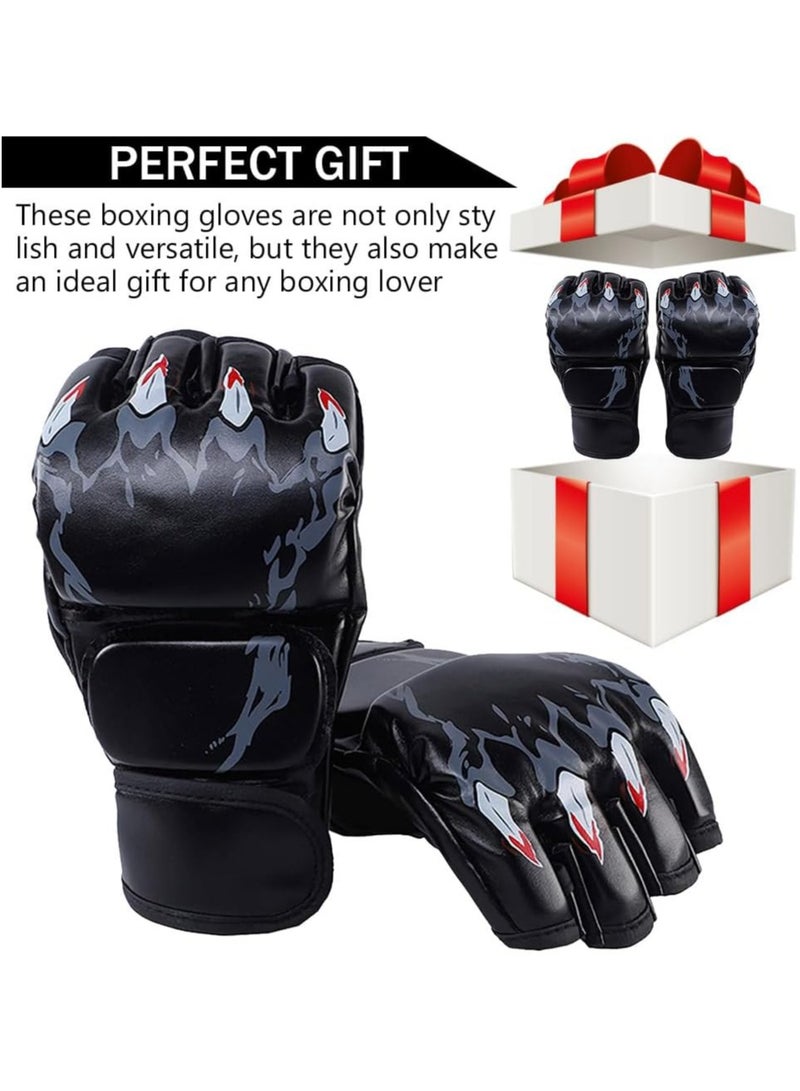 KIIUMI Half-Finger Boxing Gloves, MMA Gloves UFC Boxing Fight Gloves for Sanda Sparring Punching Bag Training - Image 5