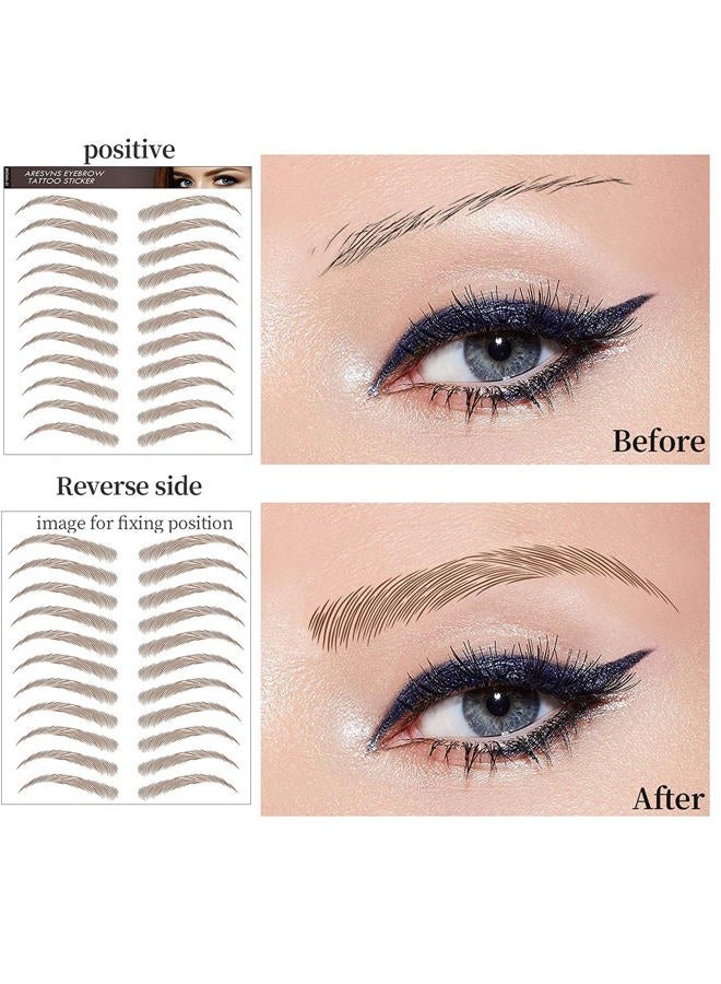 Aresvns Tattoo Eyebrow 66 Pairs, Reddish Brown (Chocolate Color) Realistic Fake Eyebrows Tattoo,12 Eyebrow Shapes,4D Eyebrows Tattoo Waterproof,Eyebrow Transfers Stickers for Women Teens Christmas Gif - Image 4