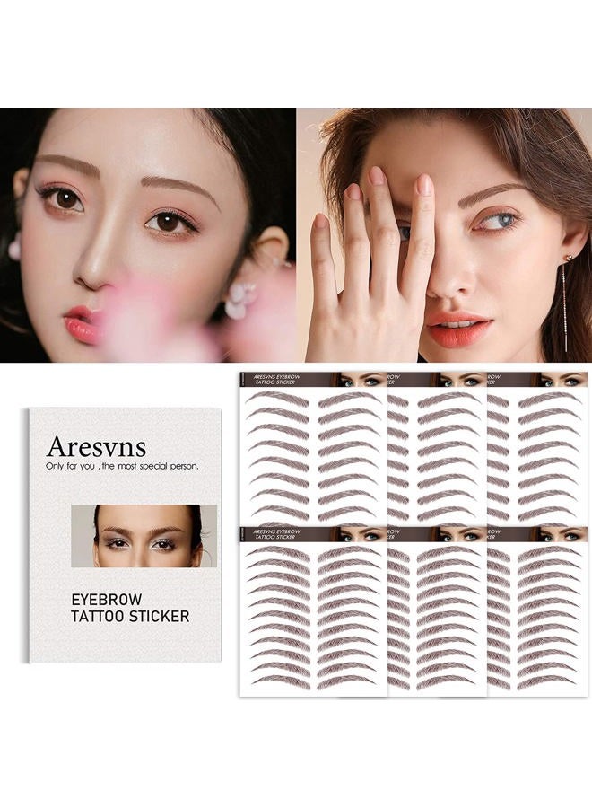 Aresvns Tattoo Eyebrow 66 Pairs, Reddish Brown (Chocolate Color) Realistic Fake Eyebrows Tattoo,12 Eyebrow Shapes,4D Eyebrows Tattoo Waterproof,Eyebrow Transfers Stickers for Women Teens Christmas Gif - Image 3
