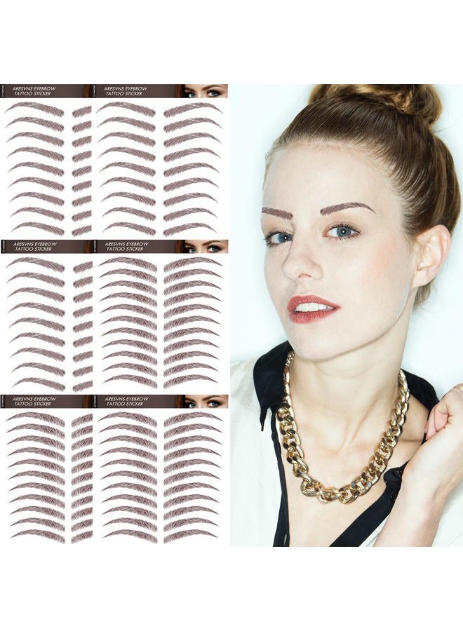 Aresvns Tattoo Eyebrow 66 Pairs, Reddish Brown (Chocolate Color) Realistic Fake Eyebrows Tattoo,12 Eyebrow Shapes,4D Eyebrows Tattoo Waterproof,Eyebrow Transfers Stickers for Women Teens Christmas Gif - Image 1