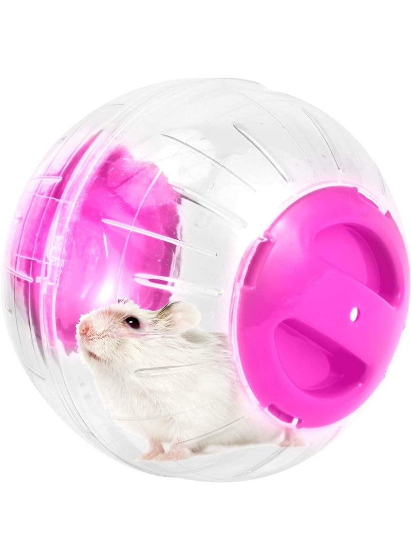 Meetion Mini New Cute Dwarf Hamster Running Ball 4.7 Inches Crystal Ball for Hamsters Small Silent Exercise Wheel Small Cage Accessories Suitable for Hamsters Less Than 4 inches 10 cm in Length (Pink) - Image 1
