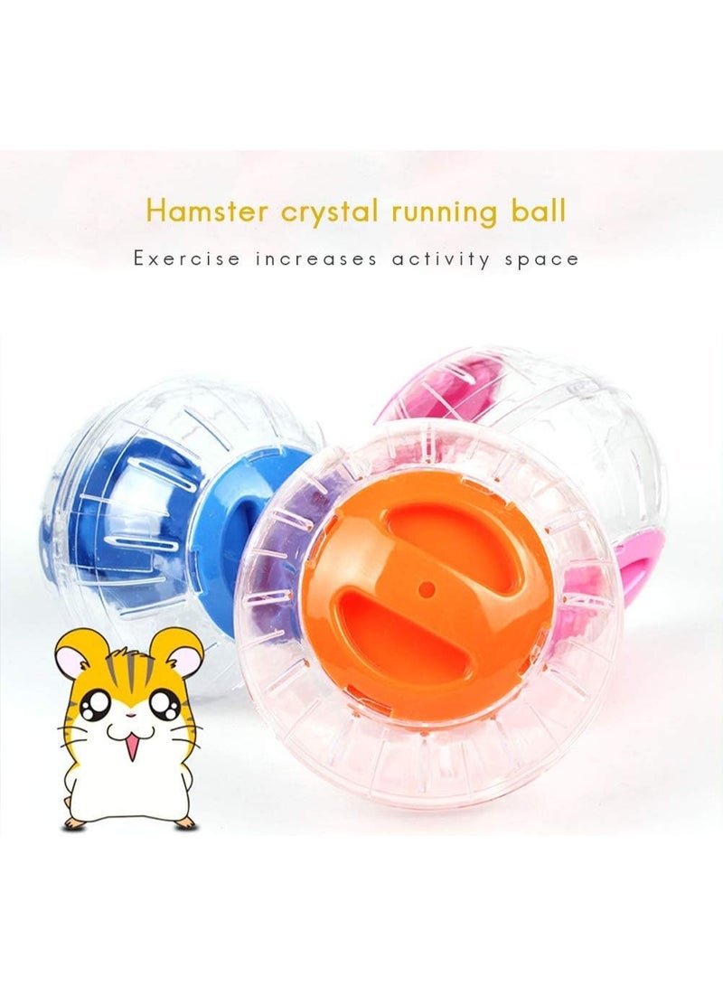 Meetion Mini New Cute Dwarf Hamster Running Ball 4.7 Inches Crystal Ball for Hamsters Small Silent Exercise Wheel Small Cage Accessories Suitable for Hamsters Less Than 4 inches 10 cm in Length (Pink) - Image 4