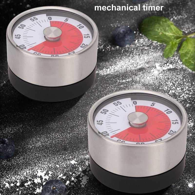bosig 60 miniutes Mechanical Timer Practical Alarm Timer Mini Compact Mechanical Inner Core Clear Display for Applying Facial Masks and Taking a Nap for Most People for Cooking Pack of 1 - Image 3