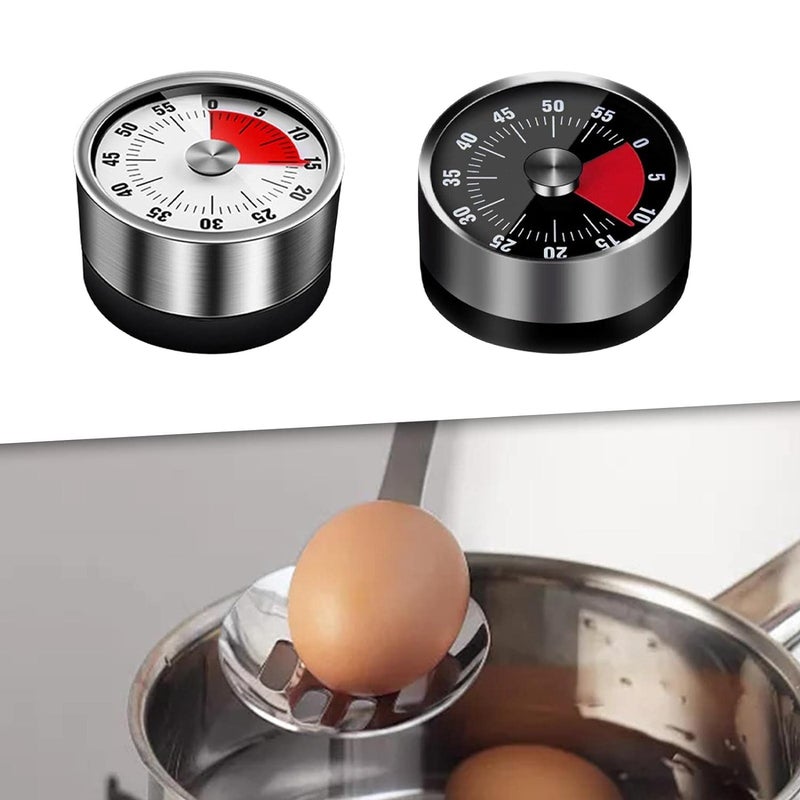 bosig 60 miniutes Mechanical Timer Practical Alarm Timer Mini Compact Mechanical Inner Core Clear Display for Applying Facial Masks and Taking a Nap for Most People for Cooking Pack of 1 - Image 2
