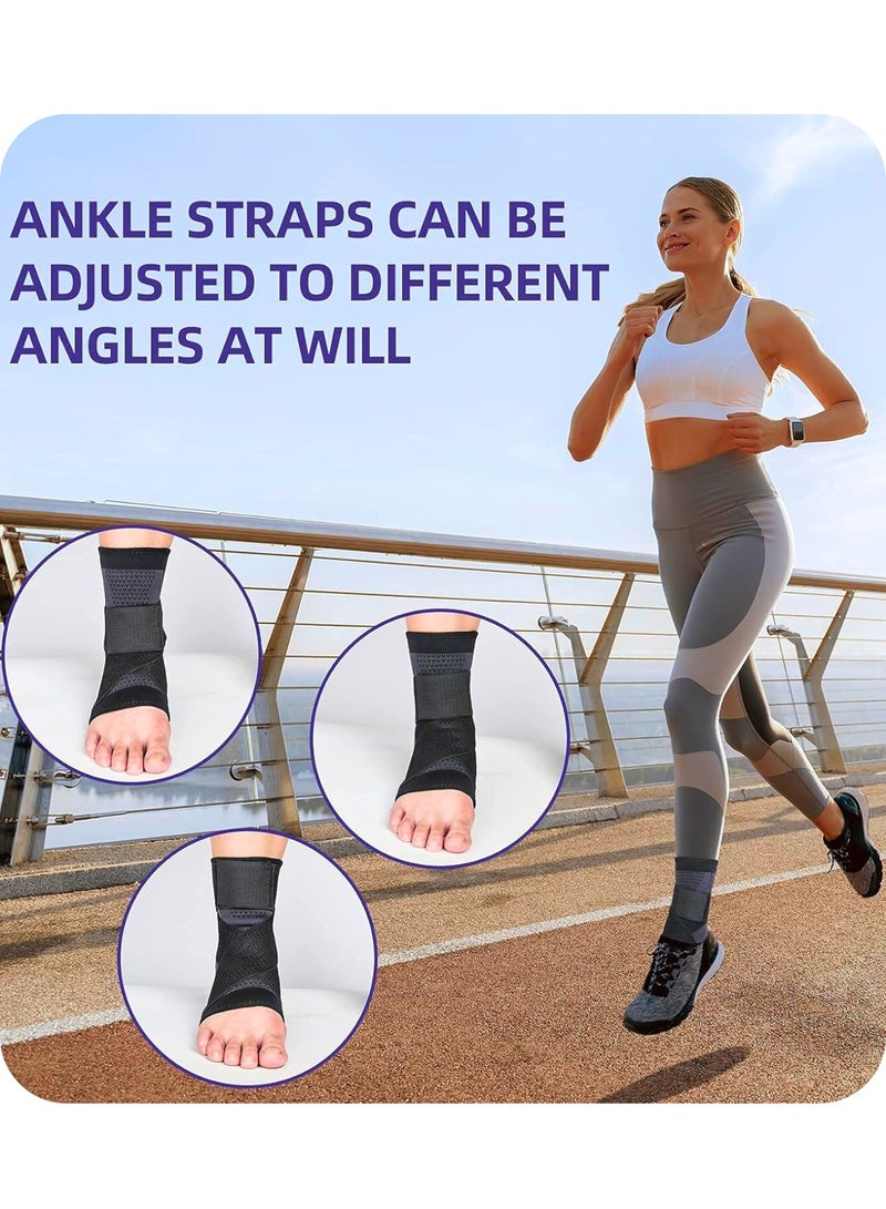 Chase Up 2PCS Ankle Braces, Adjustable Compression Ankle Support Men & Women, for Achilles Tendon Support & Plantar Fasciitis, Stabilize Ankle Brace-Eases Ankle Joint uncomfortable & Sprained Ankle - Image 2