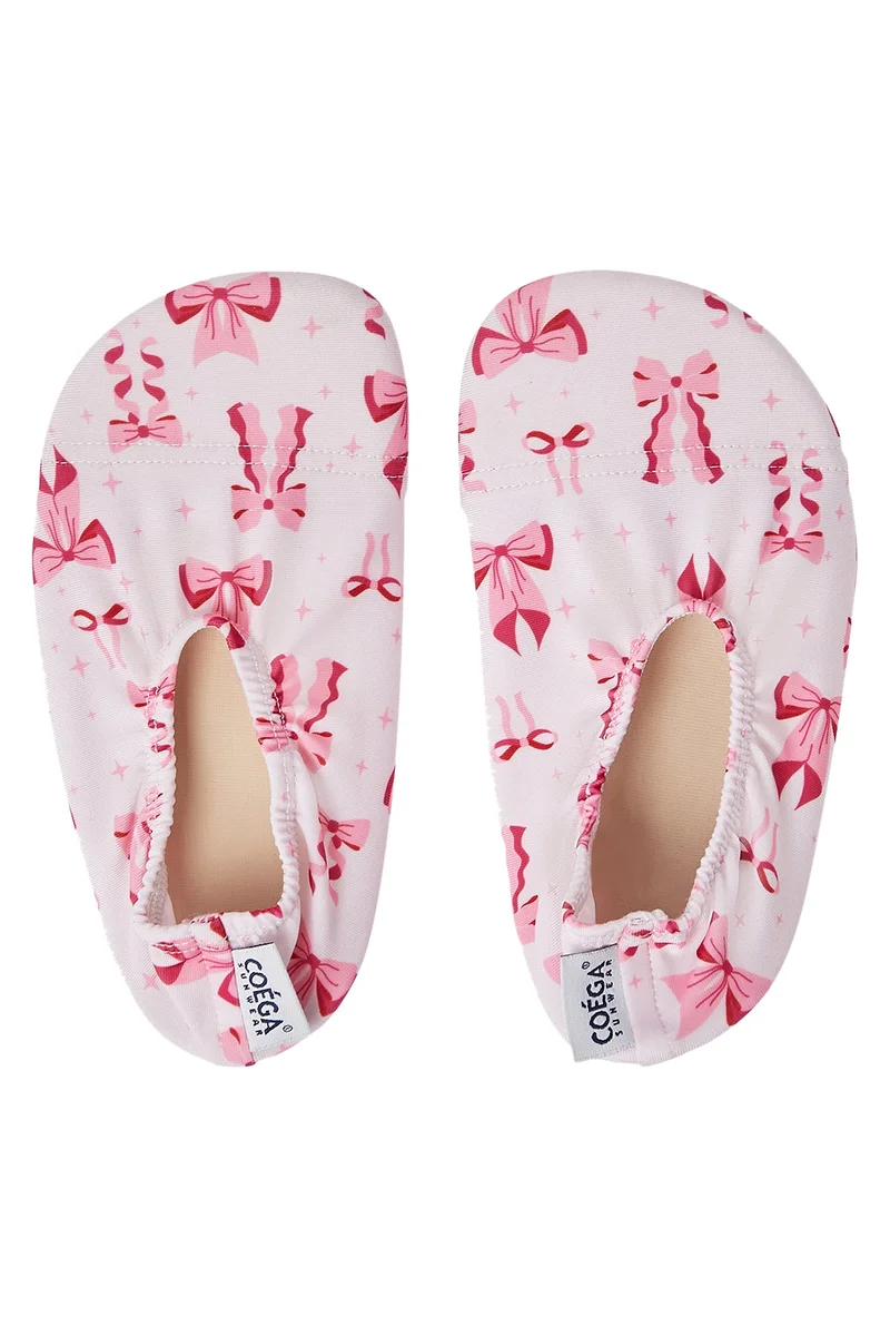 كويجا صن وير COEGA Girls Baby/Kids/Youth Pool Shoes - Pink Bows