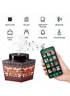 BORTONY Bakhoor with Quran Speaker, Remote Control with 114 Quran Chapters Bluetooth Speaker Mini Incense Burner Bakhoor with Multicolor Changing Night Light MP3 Music Player with 18 Reciters 17 Translations  - Image 2