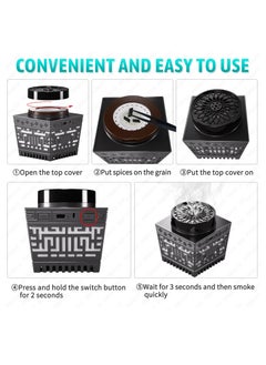 BORTONY Bakhoor with Quran Speaker, Remote Control with 114 Quran Chapters Bluetooth Speaker Mini Incense Burner Bakhoor with Multicolor Changing Night Light MP3 Music Player with 18 Reciters 17 Translations  - Image 4