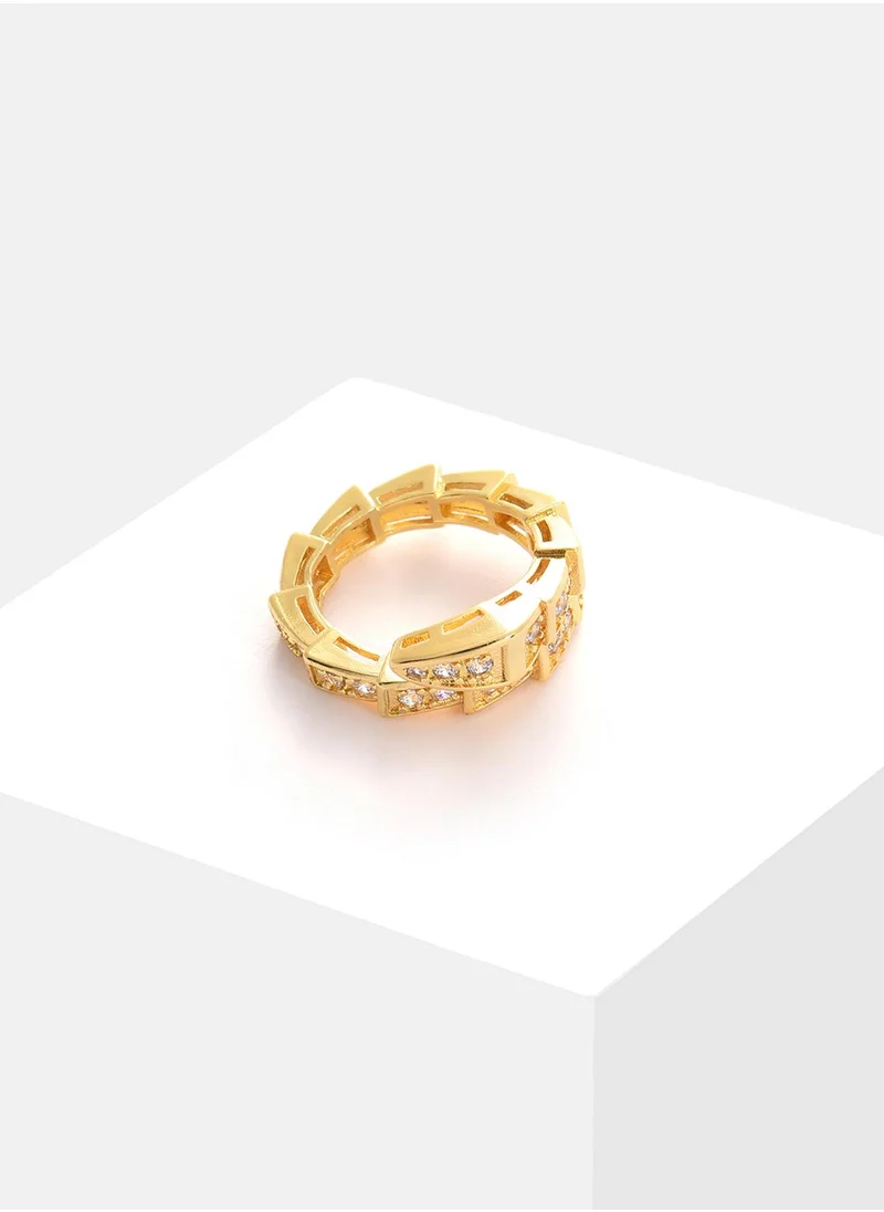 SOHI White Stone-Studded Finger Ring