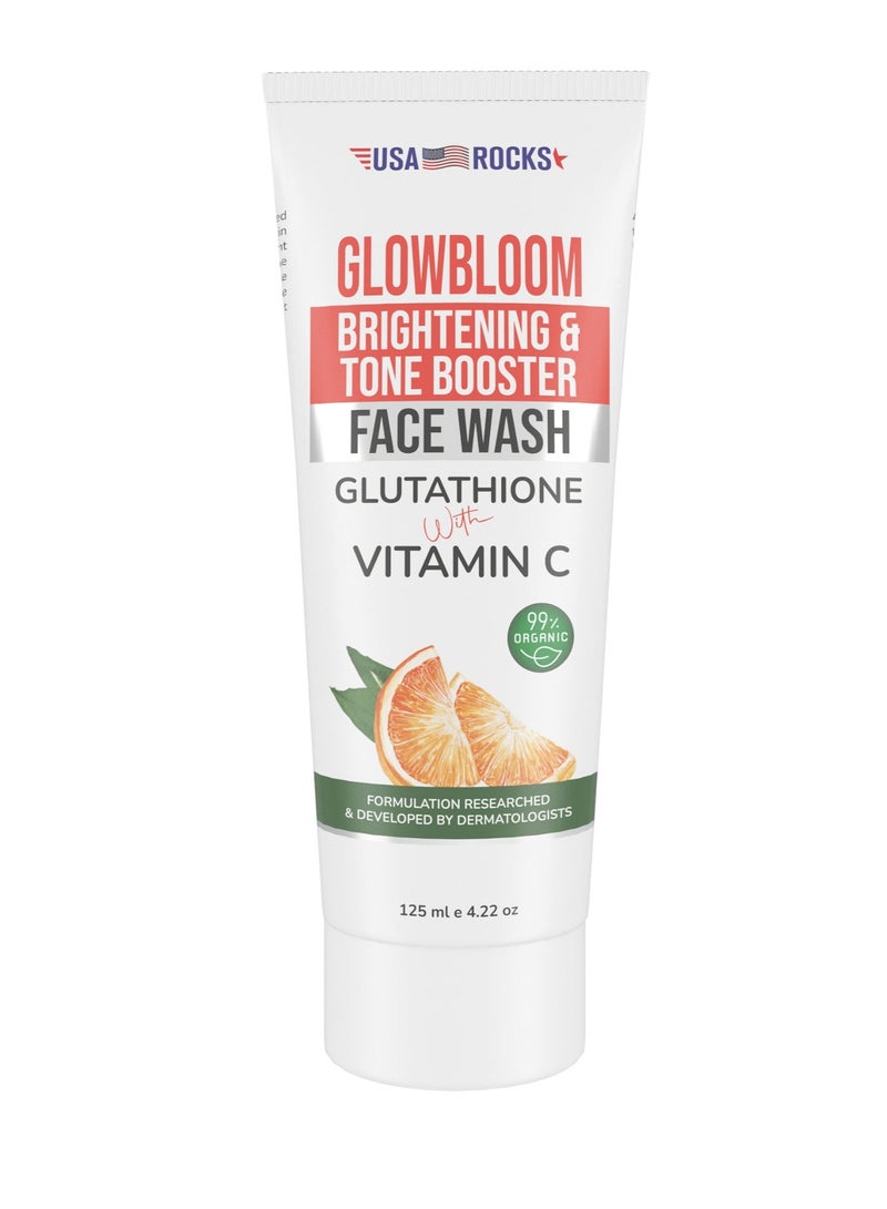 USA ROCKS Glutathione and Vitamin C Deep Cleansing Face Wash for Dull Uneven and Tired Skinkin - Image 1