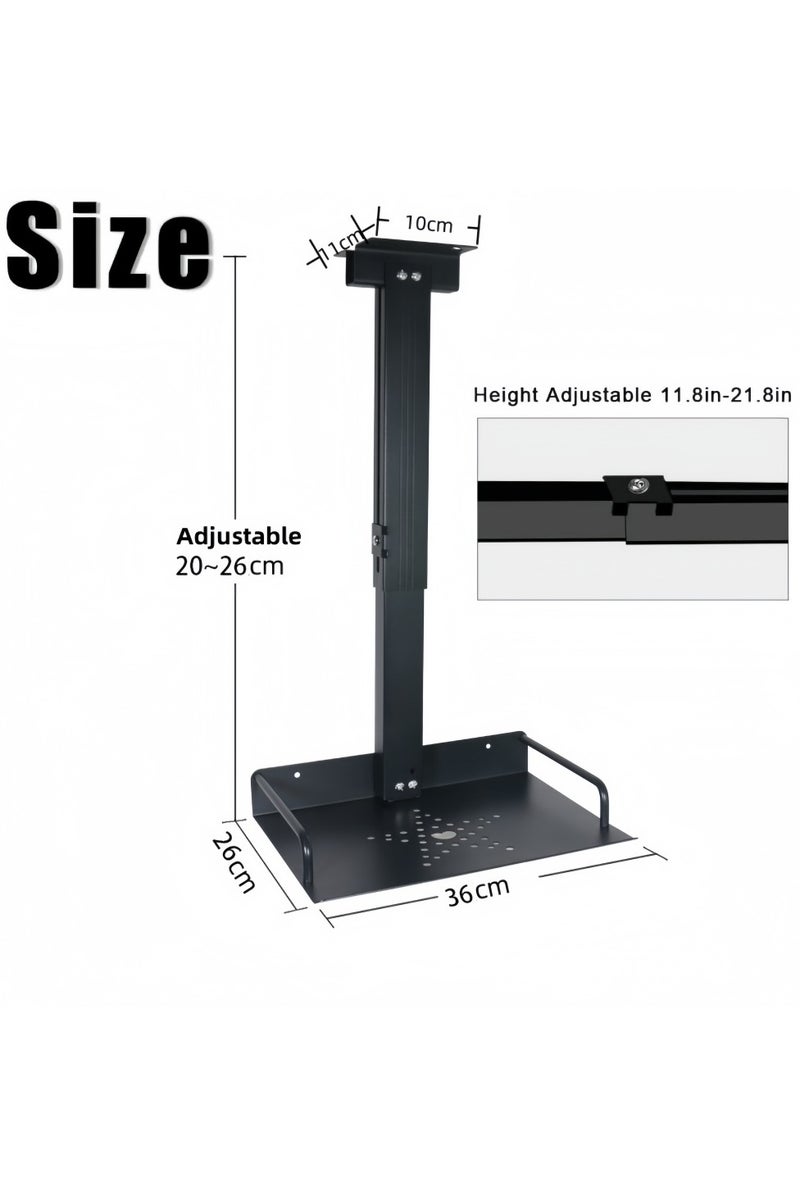 FlashHawk Projector Ceiling Mount with Tray for Projector/Camera, 20-26cm Adjustable, 3.5kg Load Bearing, in Tube Cable Routing, Universal Ceiling Mount - Image 2