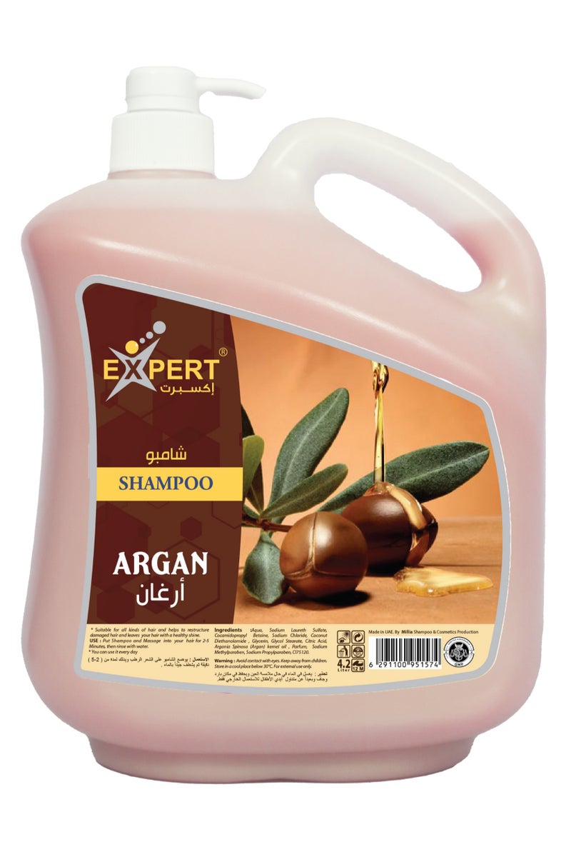 إكسبرت شامبو إكسبرت بزيت الأرجان لتغذية وتقوية الشعر – ترطيب عميق ولمعان – حجم 4.2 لتر