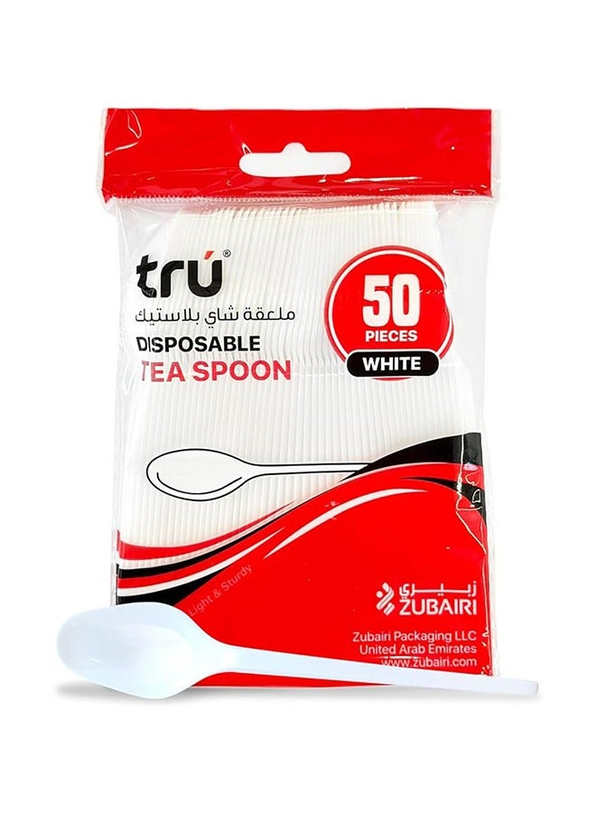 Tru Plastic Tea Spoon White 150 Pc white - Image 3
