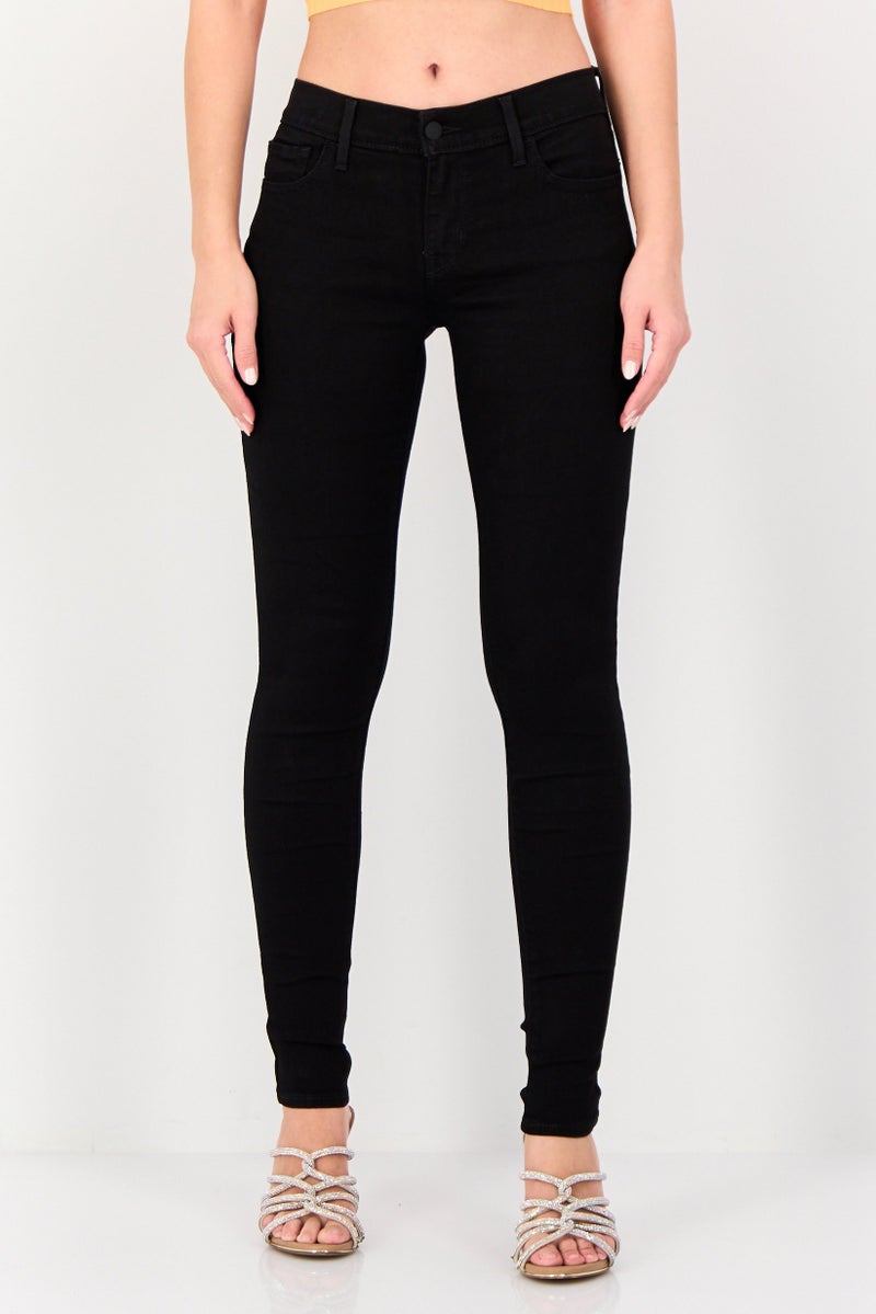 Levi's Women Super Skinny Fit Plain Stretchable Jeans, Black - Image 1