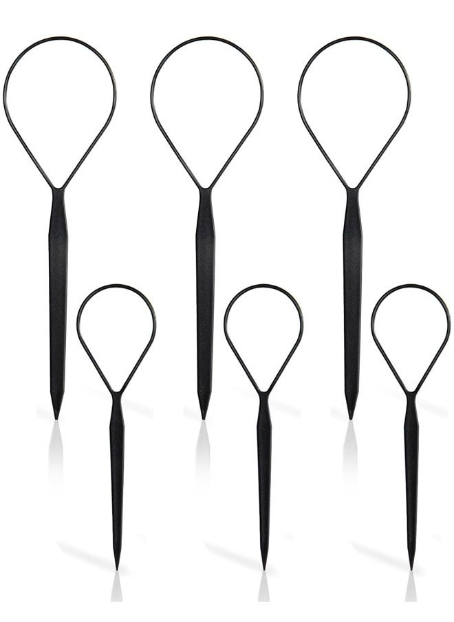 Generic 6 PCS Hair Braid Ponytail Maker, Plastic Topsy Hair Tail Tools French Braid Accessories Loop Hair Kit  - Image 1
