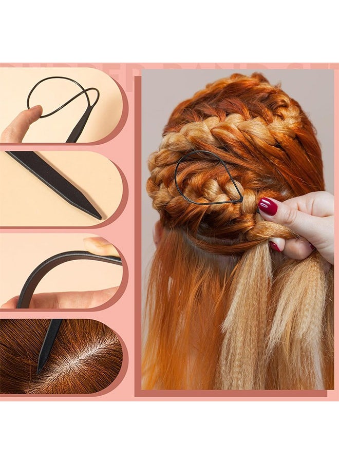 Generic 6 PCS Hair Braid Ponytail Maker, Plastic Topsy Hair Tail Tools French Braid Accessories Loop Hair Kit  - Image 4