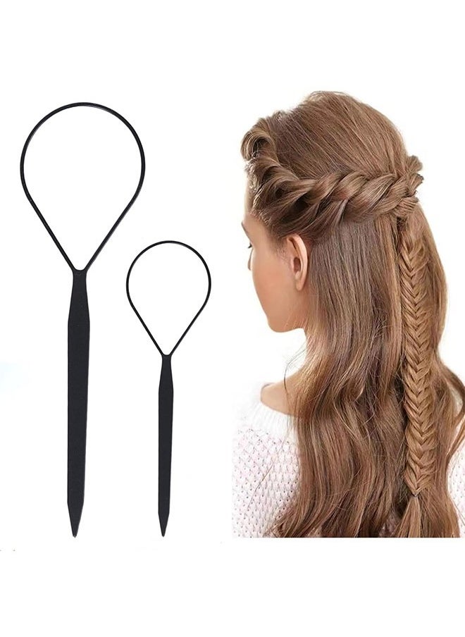 Generic 6 PCS Hair Braid Ponytail Maker, Plastic Topsy Hair Tail Tools French Braid Accessories Loop Hair Kit  - Image 5