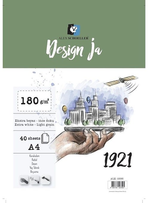Design Ja 1921 Extra White Fine Textured 180G 40 Yp Block A4