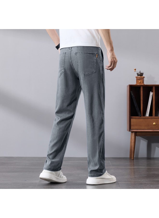 Tucano lightweight Comfortable Men's Jeans - Summer Versatile Fashion Minimalist Straight Leg Denim Pants - Image 5