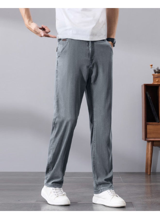 Tucano lightweight Comfortable Men's Jeans - Summer Versatile Fashion Minimalist Straight Leg Denim Pants - Image 1