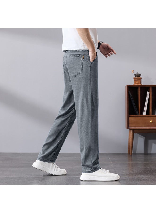 Tucano lightweight Comfortable Men's Jeans - Summer Versatile Fashion Minimalist Straight Leg Denim Pants - Image 4