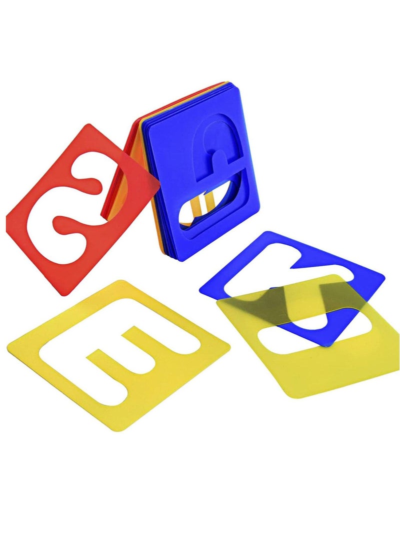 SYOSI 26 Pieces Alphabet Stencils Set Plastic Letter Stencils for Painting Learning, DIY Craft Decoration,for Toddlers Preschooler Learning Tool  (3 x 3 Inches) - Image 2