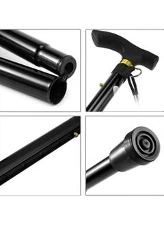 Oasisgalore Height Adjustable Practical Folding Aluminum Alloy Black Walking Stick  - Image 3