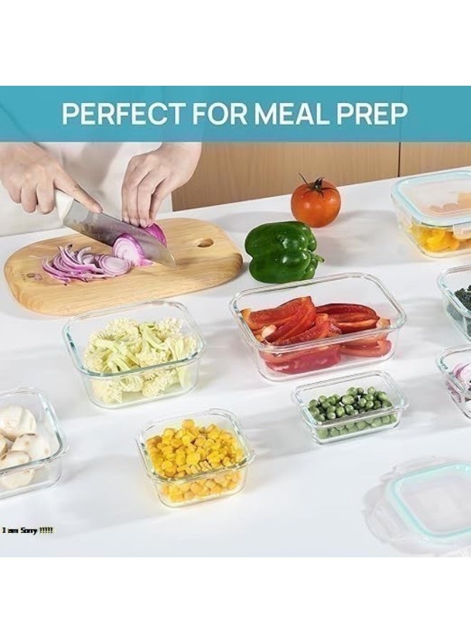 Green Tiger 8 Pack Glass Meal Prep Containers with Leak Proof Locking Lids, Airtight Food Storage Containers for Microwave, Oven, Freezer and Dishwasher, BPA Free, Green - Image 3