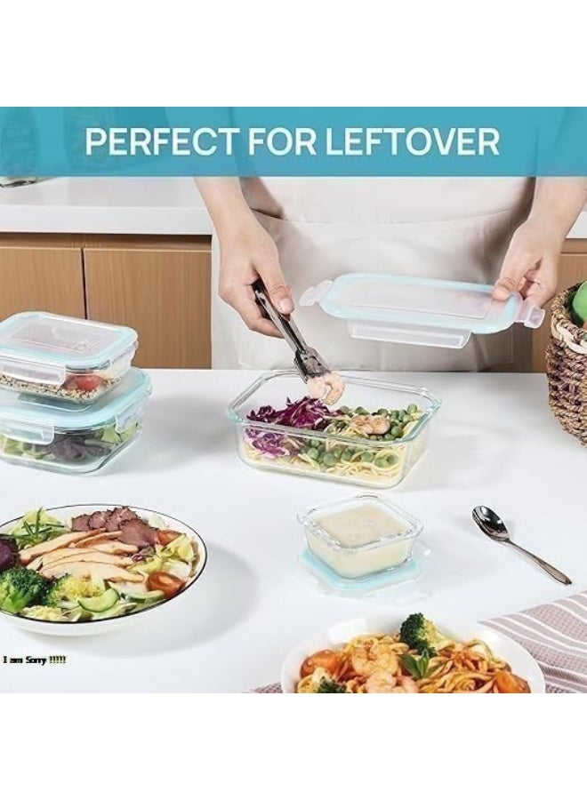 Green Tiger 8 Pack Glass Meal Prep Containers with Leak Proof Locking Lids, Airtight Food Storage Containers for Microwave, Oven, Freezer and Dishwasher, BPA Free, Green - Image 5