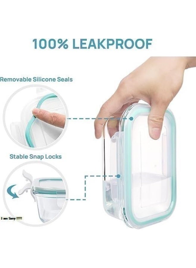 Green Tiger 8 Pack Glass Meal Prep Containers with Leak Proof Locking Lids, Airtight Food Storage Containers for Microwave, Oven, Freezer and Dishwasher, BPA Free, Green - Image 2