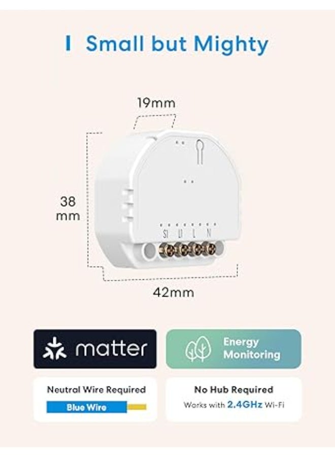 Meross Matter Smart Light Switch with Energy Monitor, Wireless Relay WiFi Switch with Matter Simple - Image 5