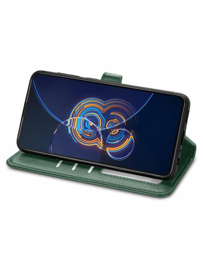 Zaboon Case For Asus Zenfone 8 Flip Solid Color Leather Buckle Phone Case with Lanyard & Photo Frame & Card Slot & Wallet & Stand Function - Image 4