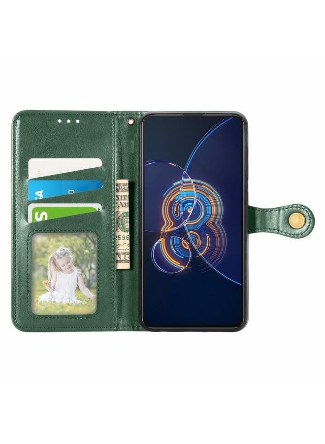 Zaboon Case For Asus Zenfone 8 Flip Solid Color Leather Buckle Phone Case with Lanyard & Photo Frame & Card Slot & Wallet & Stand Function - Image 3