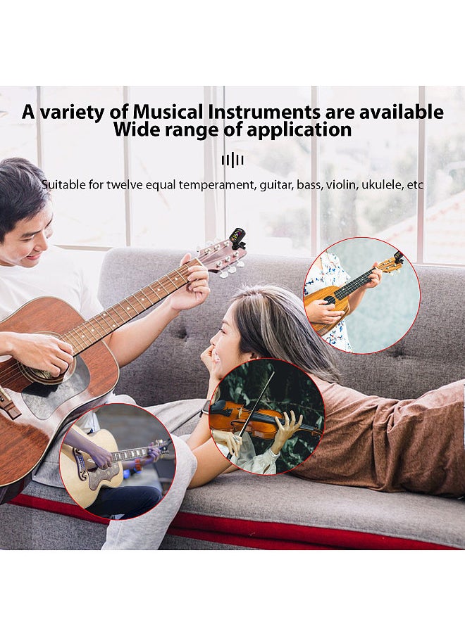 Aroma Guitar Tuner Clip On for Chromatic Guitar Bass Violin Ukulele Color LCD Display Screen Portable Guitar Tuner with Foldable Rotating Clip Universal Guitar Accessories  - Image 2